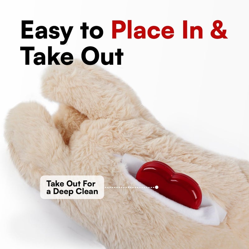 ALL FOR PAWS Puppy Soothing Heartbeat Bear Comfort Dog Sleep Aid Plush Toy for Crate Training - Image 5
